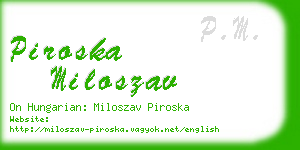 piroska miloszav business card